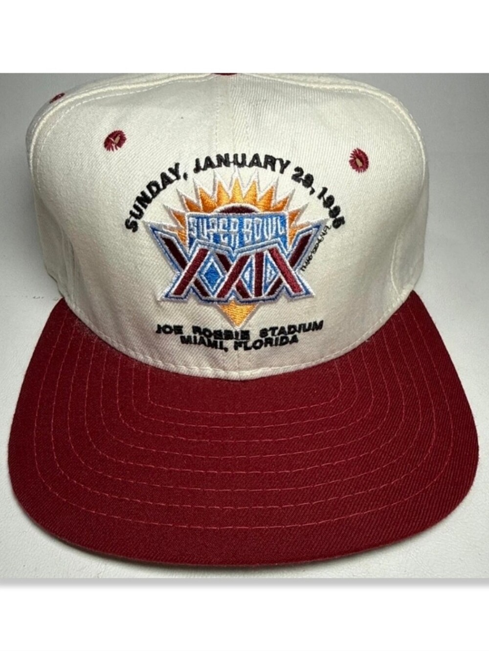 Vtg Super Bowl 29 XXIX 1995 Snapback Hat Embroidered NFL Football Cap 49ers Char